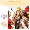 Prom Queen Satin Sash Graduation Wedding Crown with Comb Set Bridal Tiaras Party Accessories Headband Jewelry Headdress for Women Girls