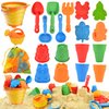 Sotodik Beach Toys Set for Kids, Collapsible Sand Bucket and Shovels Set with Watering Can,Mesh Bag, Ice Cream &Animal Sand Molds,Travel Beach Toys for Toddler Boys Girls Age 3 4 5 6 7 8+