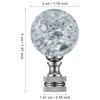 Qc Crystal Lamp Finials with Crackle Ball Design and Silver Lamp Screw Knob Base, Lamp Topper Decorative for Table and Floor Lamp Shade Top (Silver)