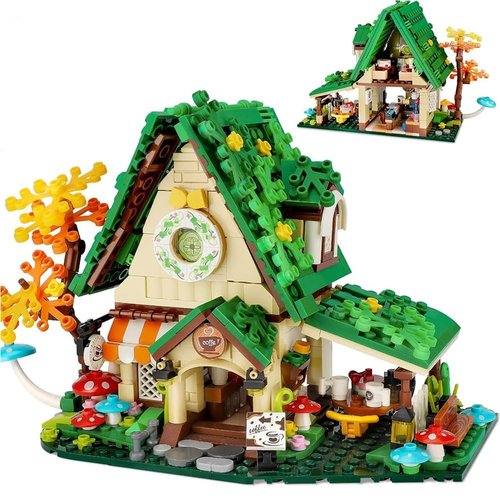 MONCAR House Building Kit Coffee City House Building Set Flower Friends House Building Bricks Toy Set Compatible with Lego Set，Educational Kit Birthday Gifts or Boys and Girls 6-12 8-12（547PCS ）