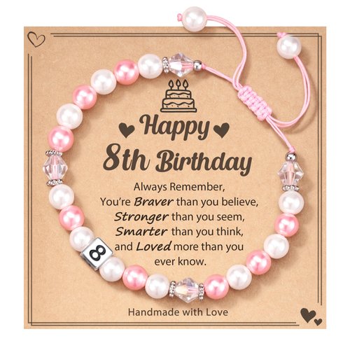 HGDEER 8 Year Old Girl Birthday Gift, Birthday Gifts for 8 Year Old Little Girls Jewelry Bracelets Gift 6-8 8-10