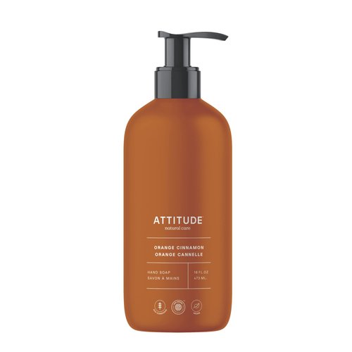ATTITUDE Limited Edition Liquid Hand Soap, EWG Verified, Plant and Mineral-Based, Vegan Personal Care Products, Orange Cinnamon, 16 Fl Oz