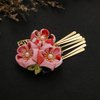 Lurrose Hair Clip, Japanese Kimono Flower Design, for Women Girls, Hair Accessories, Hair Tie Band Clip, Pink, 1 Count