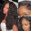 Marshey 6x5 Curly Lace Front Wigs Human Hair Wear and Go Glueless Wig Pre Plucked Pre Cut Pre Bleached Knots Deep Wave Wig for Women 18 Inch