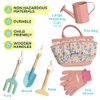 Kinderific Gardening Set, Tool Kit, for Kids, STEM, Includes Tote Bag, Spade, Watering Can, Rake, Fork, Trowel and Gloves (Floral)