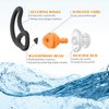 Hearprotek Ear Plugs for Swimming, [2 Pairs] Swim Ear Plugs Adults-Waterproof Silicone Water earplugs for Men Women Juniors Swimmers Pool Shower Bathing (Orange)