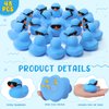 Sosation 48 Pack Mini Rubber Ducks with Sunglasses Sets Duck Bath Toys Squeaky Rubber Ducks Float Bathtub Duckies for Little One Birthday Party Favors Class Carnival Prizes Car Decor(Blue)