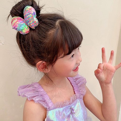 7 Pcs Colorful Butterfly Hair Ties Soft Elastic Hair Bands Cute Hair Rope No Damage for Toddler Infant Teens Toddlers Ponytail Holder Hair Accessories for Kids-7PCS-#07