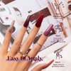 Beetles Red Gel Nail Polish Set - Peach Pink Skin Tone Gel Polish Kit Burgundy Red Nail Gel Polish Soak Off Nail Uv Lamp Gel Nail Kit Nail Art Design Gifts for Women