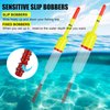 SILANON Slip Bobbers Fishing Floats and Bobbers Balsa Wood Slip Bobbers Floats Spring Bobbers for Crappie Catfish Trout Panfish Walleyes Fishing Bobbers 10pcs