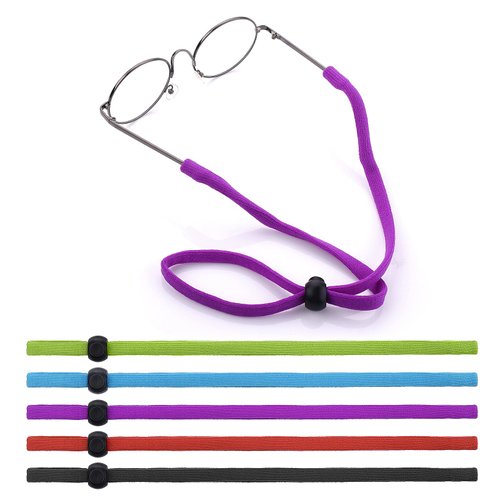 Yolev 5 PCS Adjustable Eyeglass Strap, Sunglasses Strap, Sports Glasses Band, Eye Glasses String Strap Around the Neck for Kids and Adult