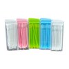 250PCs Floss Interdental Brushes, Toothpick Dental Tooth Flossing Head, Oral Dental Hygiene Flosser Toothpick Cleaners Tooth Cleaning Tool, Dental Floss, Pack of Random Color White Green Blue Pink