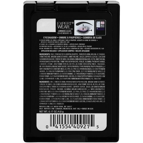 Maybelline New York Expert Wear Eyeshadow Quads, Luminous Lilacs, 0.17 oz.