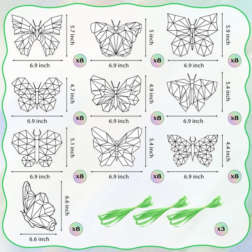 BeYumi 83Pcs Color Your Own Butterfly Kit for Kids DIY Coloring Craft Kit Coloring Spring Butterfly Ornament Geometric Butterfly Card Decor School Classroom Springtime Party Activity Art Craft Project