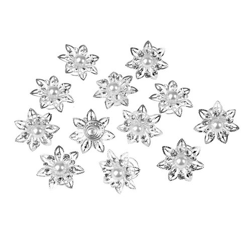Yantu 10 Pcs Women Flower Hair Pin Crystal Hair pins Swirl Hair Twists Coils Spirals Hair Pins Clip Hair Accessories