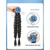 Braided Ponytails Rose Flower Braided Hair Extensions Synthetic Braid Wig with Elastic Hair Band Hairpieces for Women Girls 17.7 Inches Light Brown