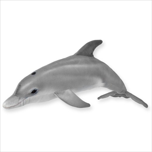 Real Planet 24" Dolphin Plush - Realistic Gray Dolphin Stuffed Animal, Cute Stuff Plush Animals Gift for Kids, Giant Stuffed Animals for Girls Pillows for Kids