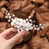 Gorais Flower Bride Wedding Hair Comb Silver Opal Bridal Hair Pieces Pearl Headpiece Hair Accessories for Women and Girls