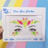 Topz Neon Face Jewels Face Gems Sticker Christmas Makeup Face Tattoos Rainbow Crystal Eye Gems Sticker Body Glitter Fluorescent Rhinestone sticker Body Gems Temporary Tattoo