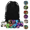 25 Pieces Polyhedral Dice Set 6 Sided Game Dice Set with Black Pouch for Table Games (Mix Color, 6 Sides)