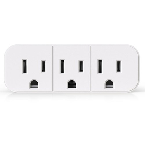 ELEGRP Triple Outlet Extender, 3-Prong Grounded Wall Tab, Multiple Outlet Extender Adapter Plug with 3 Electrical Outlets for Travel Home Hotel Office, ETL Listed, 1 Pack, White