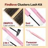 DIY Lash Extension Kit 280pcs Lash Clusters Kit 30D+40D Individual Lashes 10-16mm Lash Clusters Kit Lash Bond and Seal Cluster Lashes Glue Remover Lash Tweezer