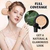 Mushroom Head Air Cushion CC Cream,Full Coverage Mushroom Head Liquid Foundation BB Cream Face Makeup,Oil Control Long Lasting Moisturizing Matte Concealer,Even Skin Tone（Natural）