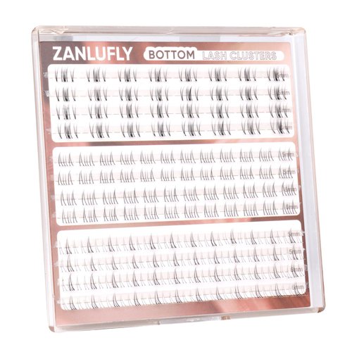 Bottom Lashes Natural Bottom Lash Clusters Clear Band Lashes for Bottom Eyelashes 3 Styles Bottom Lash Extensions Invisible Band for Lower Lashes by ZANLUFLY