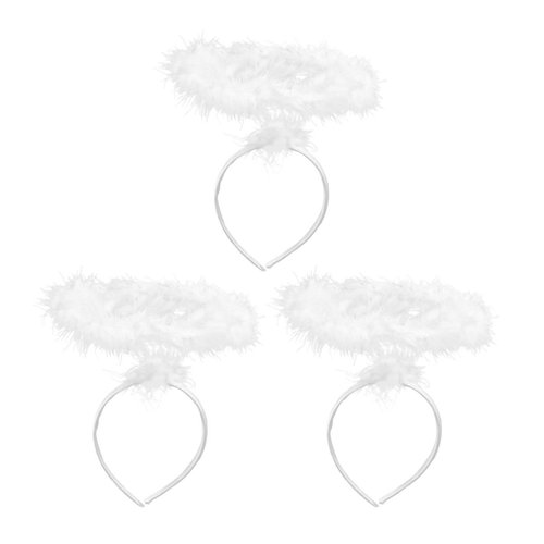 Lurrose 3pcs Angel Headbands White Halo Headbands Halloween Angel Costume Halo Hair Band Hair Hoops for Halloween Christmas Carnival Costume