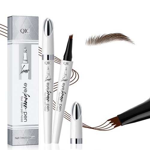 2024 New Magic Eyebrow Pencil,3D Waterproof Microblading Eyebrow Pen with 4 Fork Tip,Natural Makeup Long-Lasting Eyebrow Pencil,Makeup Fine Stroke Eyebrow Tattoo Pencil (Dark brown-B)