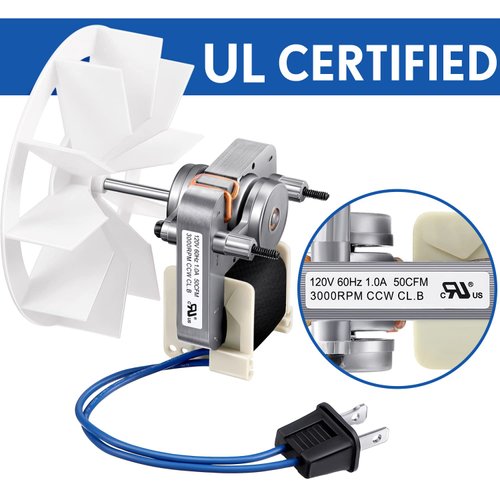 Bathroom Vent Fan Motor and Ceiling Blower Wheel Replacement Electric Motors Kit Compatible with Nutone Broan 50CFM 120V (1 Pack)