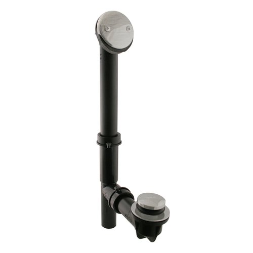 Westbrass 593144-07 Black 1-1/2" Tubular Tip-Toe Bath Waste Drain Kit, Satin Nickel