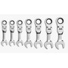 GEARWRENCH 7 Piece 72-Tooth 12 Point Stubby Flex Head Ratcheting Combination SAE Wrench Set | 9570