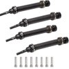 Hard Steel Front Rear Driveshaft Upgrades Parts for E-Revo Mini Summit Slash 1/16 RC Car 4pcs/Set (Black)