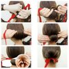 4Pcs Elegant Ribbon Magic French Twist Bun Maker Clip Hook Holder Magic Roll Rings Donut Updo Chignon Former Pads Foam Sponge Hair Styler Curler Braid Ponytail Stick Hairstyle Styling Tool Accessories