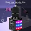 BONAOK Bluetooth Wireless Karaoke Microphone with LED Lights,4-in-1 Portable Handheld Mic with Speaker Karaoke Player Singing Home Party Toys Birthday Gift for Kids Adults Boys Girls Q78(Black)