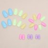 WAFOLOZE Press on Nails Short Squoval Fake Nails Glossy False Nails with Cute Multi -Color Rainbow Press ons Designs Acrylic Nails Press on Artificial Nails Stick on Nails for Women 24Pcs
