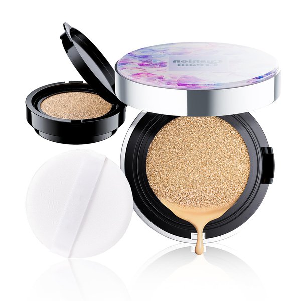 Air Cushion CC Cream, Moisturize BB Cream Makeup Long Lasting Matte Concealer for Natural Skin Radiant & Moisturizing Skin, All-Day Hold (Natural)