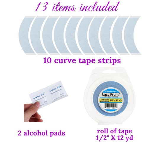 Walker Tape Lace Front Wig Blue Support Tape 1/2" x 12yd Double Sided Tape Roll for Toupee, Wigs, Hair Extensions Made in The U.S.A. (Tape Strips, 1/2" X 12yd)