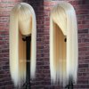QD-Tizer #613 Blonde Long Straight Synthetic Hair Wigs with Bangs Women's Costume Wig Heat Resistant Hair Replacement Wig