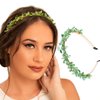 Formery Sparkle Green Crystals Headband Gold Crystal Beads Flower Hair Band Party Prom Wedding Handmade Beaded Floral Headpiece for Women and Girls