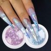 4 Boxes Opal Chrome Nail Art Powder Holographic Glitter Nails Flakes Irregular Shiny Mermaid Sequins Pink Purple Manicure Paillettes Nail Art Decorations