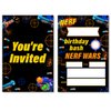 Soiceu Nerf War Birthday Invitations Dart Gun Battle Boys Party Invites with Envelopes Set of 20