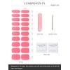 AutyaMee Semi Cured Gel Nail Strips (Bright Coral)-20 PCS Pink Summer Gel Nail Stickers | UV Light Required | Gel Nail Wraps, Salon Quality & Easy to Use