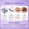 Natural Look Fake Eyelashes Thick Soft Curly Fake Lashes Cat Eye Lashes Mink Fluffy Strip False Lashes Fox Eye Lashes Contact Lens Friendly Easy to Apply 5 Pairs Pack