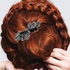 minkissy Black Rhinestone Hair Clip - Bride Hair Barrette Crystal Butterfly Hair Barrettes Spring Hair Barrettes for Women Hair Clip Metal Accessories for Women Miss