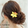 Hawaiian Leis Luau Tropical Headband Flower Crown Wreath Headpiece Wristbands Women Cute Floral Necklace Bracelets Hair Bands for Summer Beach Vacation Pool Party Decorations Favors Supplies Yellow