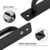 Ravinte Barn Door Handles 2 Pack Sliding Door Handle 5" Hole Center Barn Door Handles Black Cabinet Handles Door Pull Handle Zinc Alloy Door Pulls with Plate for Sliding Closet Door Handle