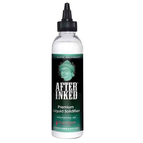 After Inked Liquid Solidifier - Quick & Super Absorbent Tattoo Ink Solidifier Polymer Powder, Paint Hardener for Disposal, Easy & Convenient to Use Liquid Tattoo Solidifier for Cleaning - 1 pc, 6 oz