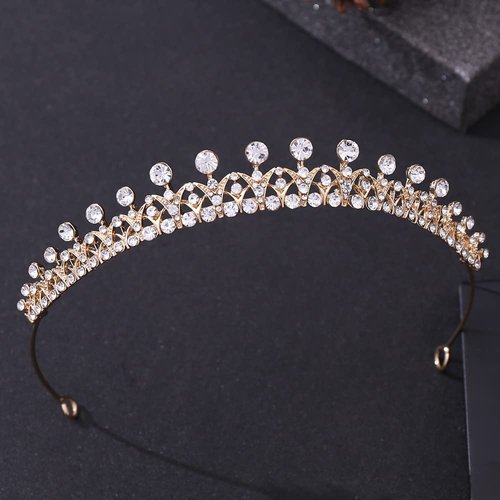 Hapdoo Tiaras for Women, Elegant Princess Crown, Lightweight Small Tiara for Girls, Prom Queen Gold Tiara, Birthday Bride Wedding Bachelorette Party Tiaras and Crowns